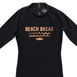 Topten Rash Guard Womens Small Black UPF 50+ Long‎ Sleeve Swim Surf Top